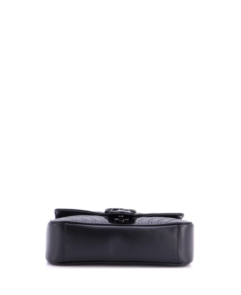 Small GG Marmont Monochrome Flap Bag Matelasse Leather