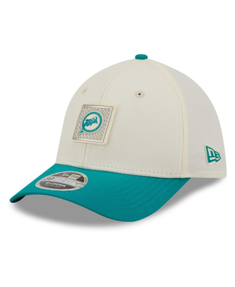 Men's Cream/Aqua Miami Dolphins 2026 NFL Training Camp 39THIRTY Flex Hat