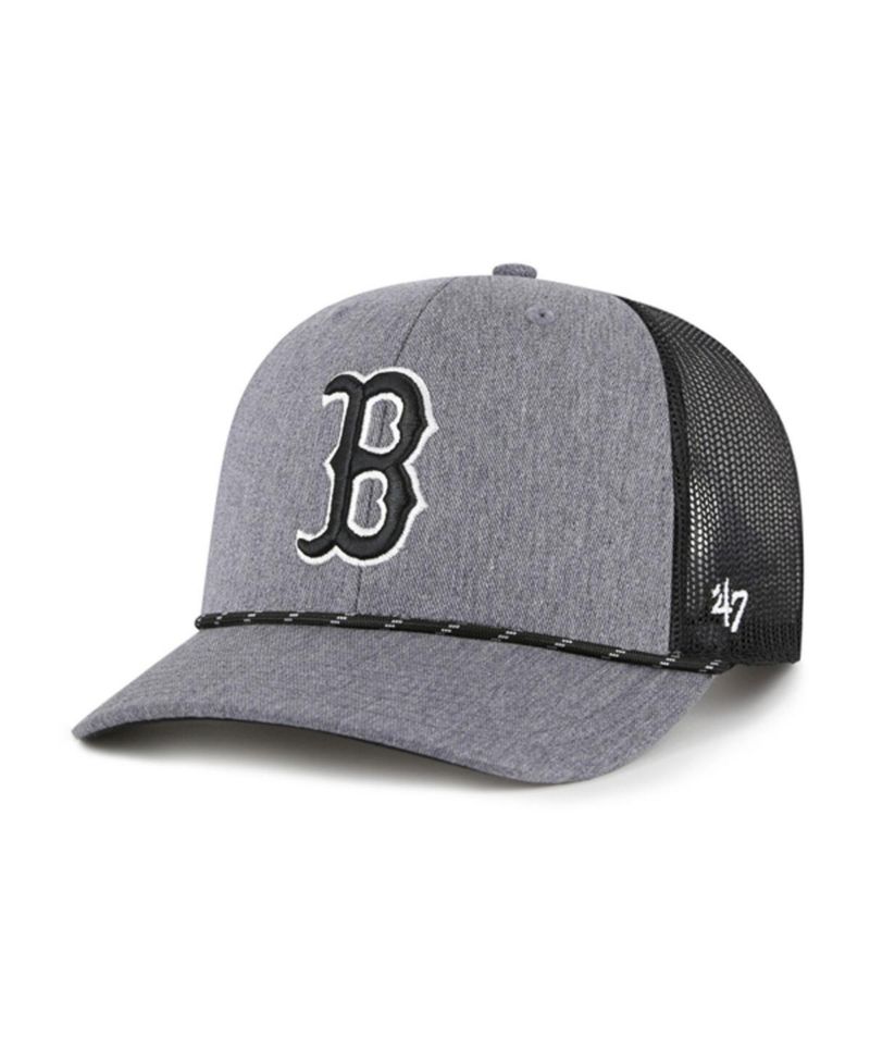Men's Charcoal Boston Red Sox Carbon Rope Trucker Adjustable Hat