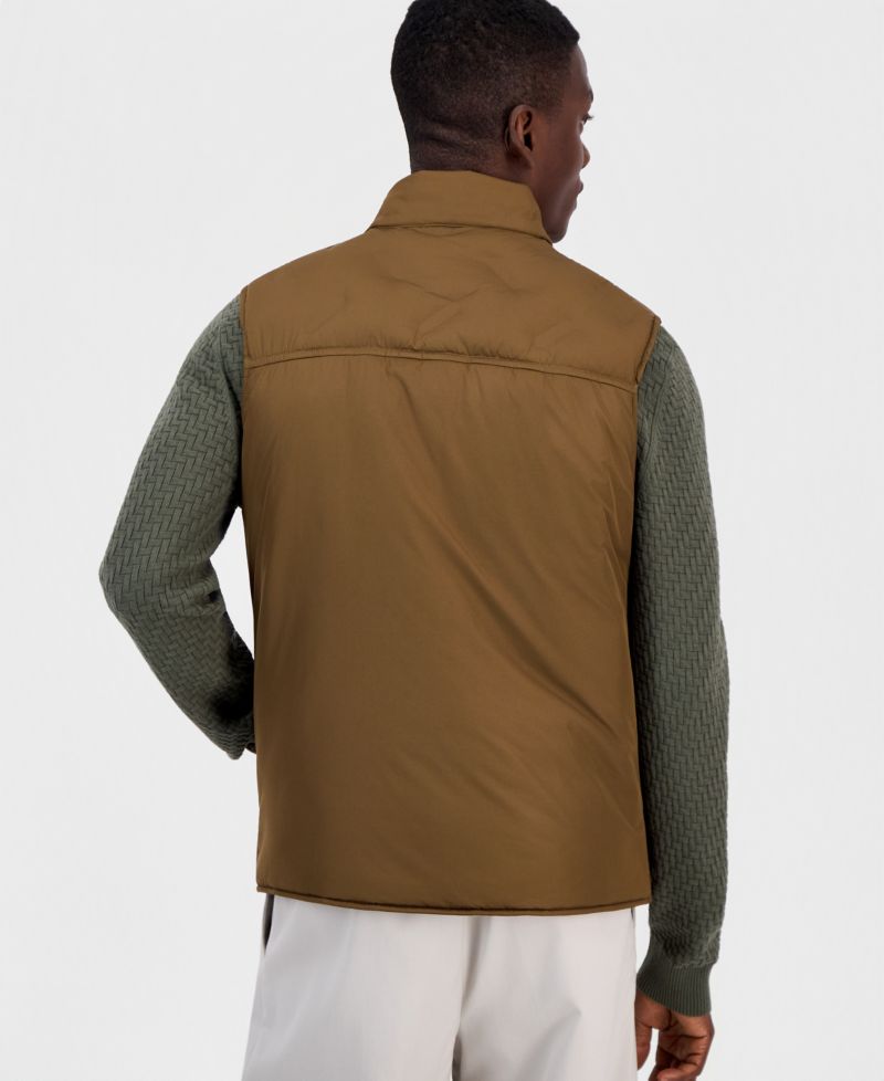 Men's Welded Alfatech Contrast-Trim Full-Zip Vest
