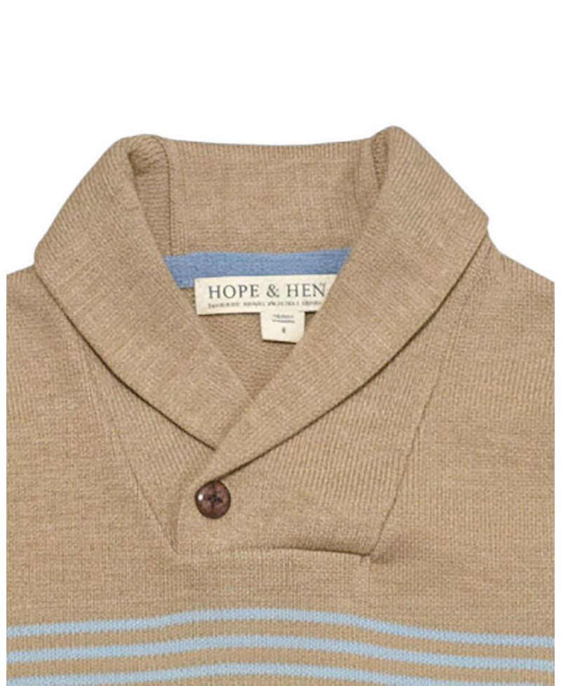Little Boys (5-7) Organic Shawl Collar Stripe Sweater