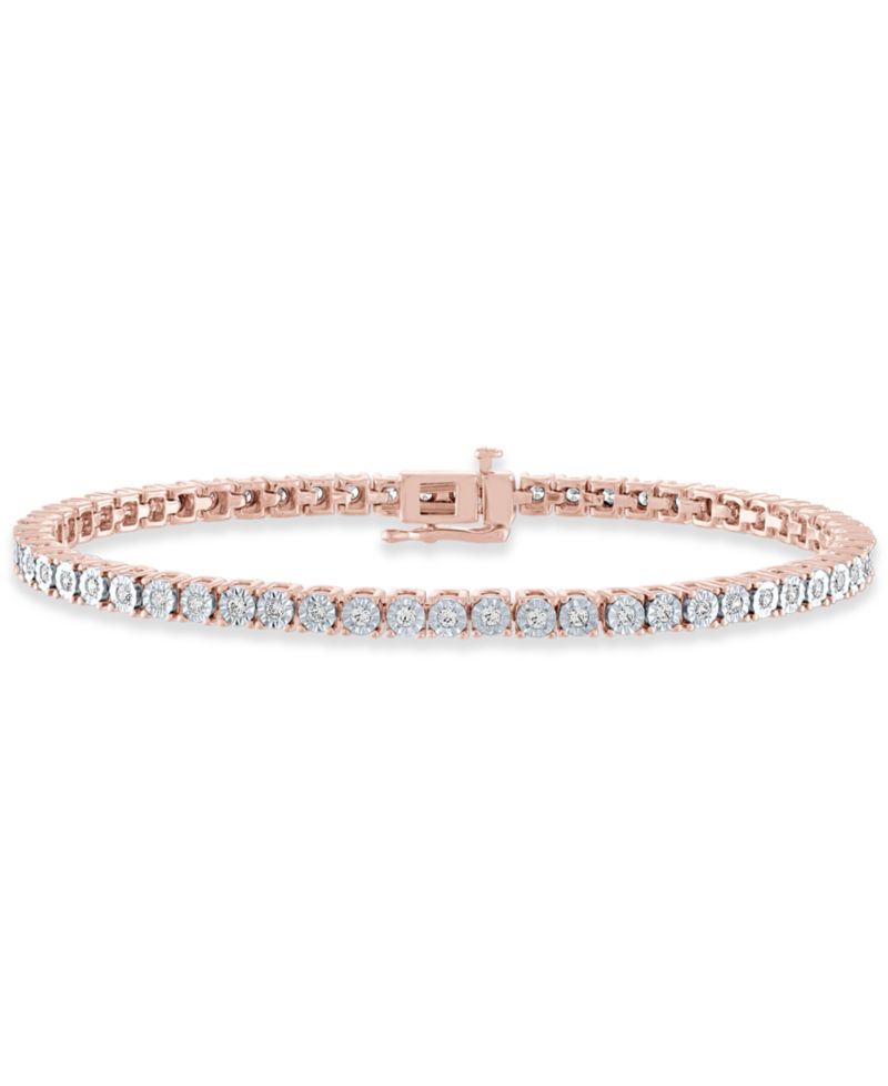Diamond Tennis Bracelet (1/2 ct. t.w. - 1 ct. t.w.) in Sterling Silver, 14k Gold-Plated Sterling Silver or 14k Rose Gold-Plated Sterling Silver