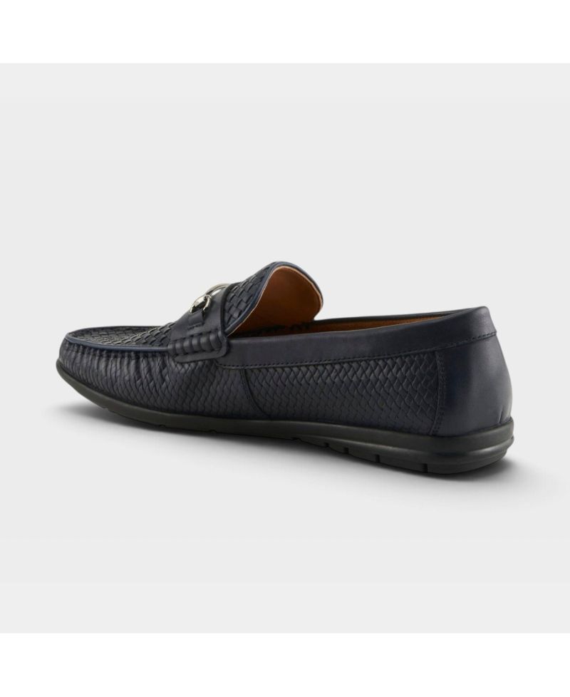 Men's Deckard Woven Leather Round Toe Loafers