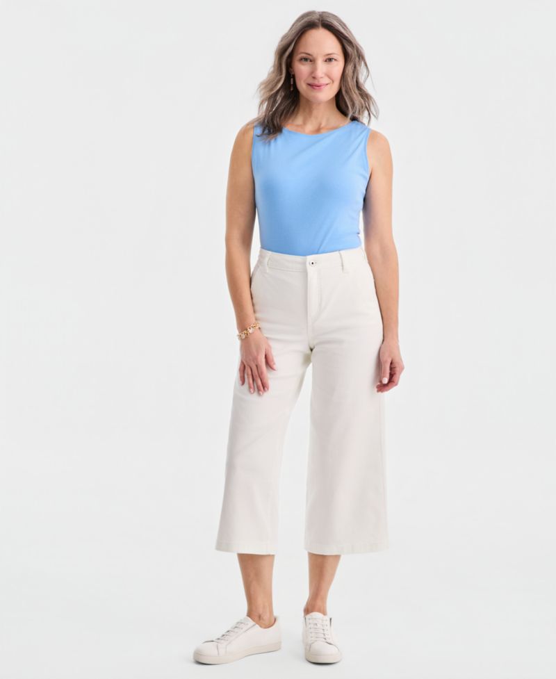 Women's High-Rise Wide-Leg Crop Jeans