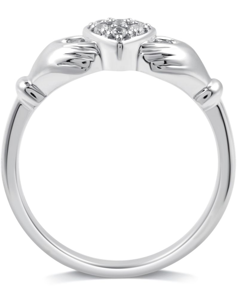Diamond Claddagh Ring in Sterling Silver (1/10 ct. t.w.)
