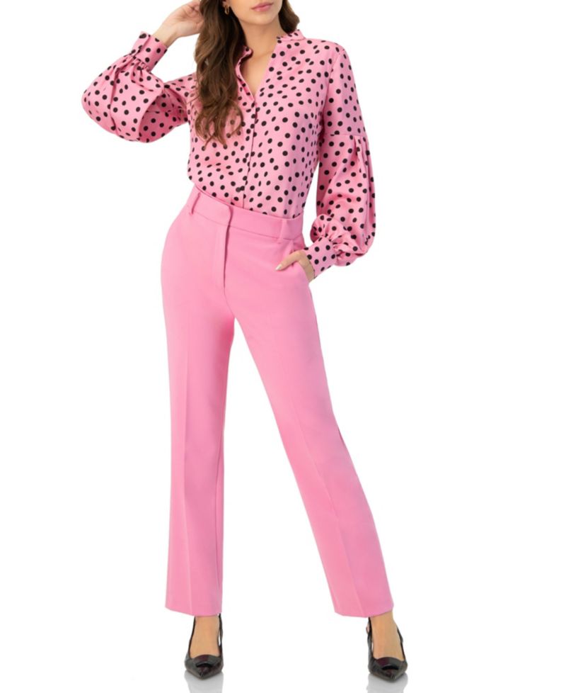 Women's Tailored Straight-Leg Pants with Belt