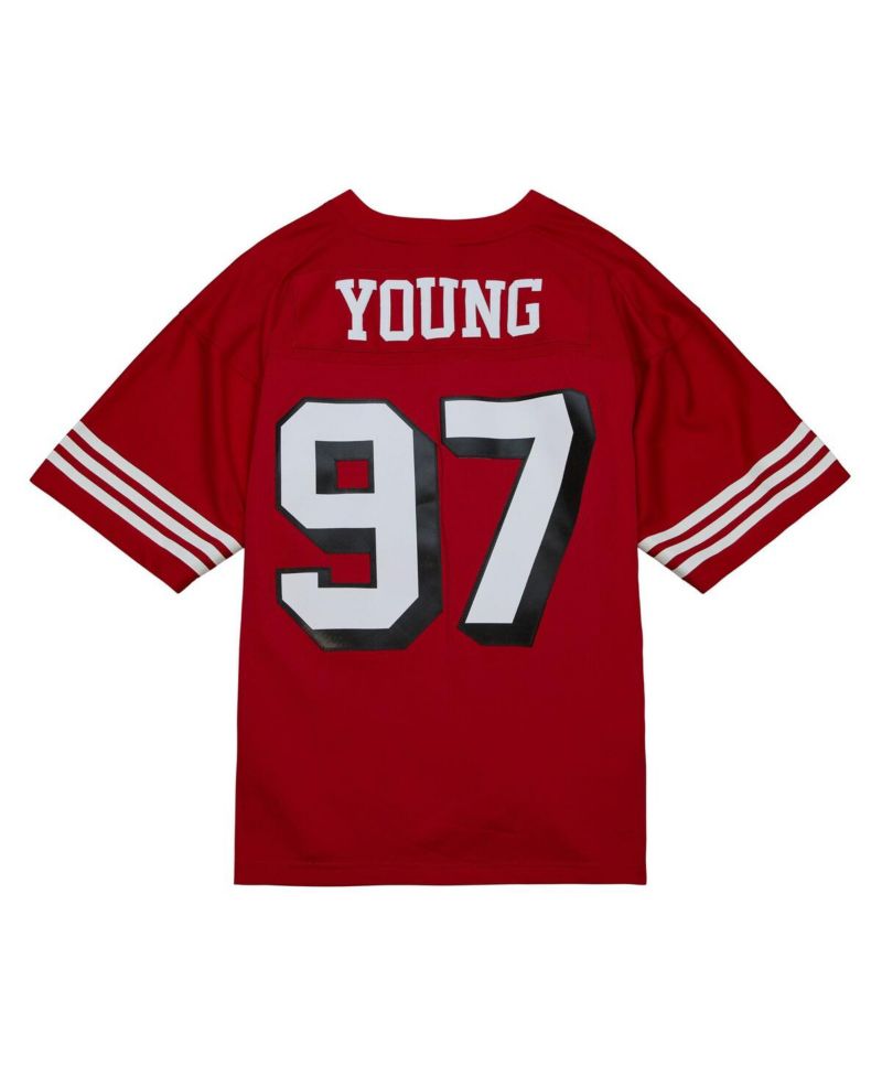 Men's Bryant Young Scarlet Distressed San Francisco 49ers Legacy Replica Jersey