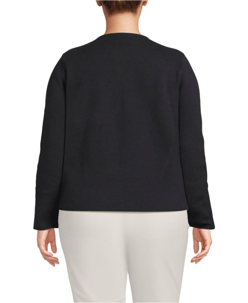 Plus Size Fine Gauge Cotton Milano Blazer Sweater