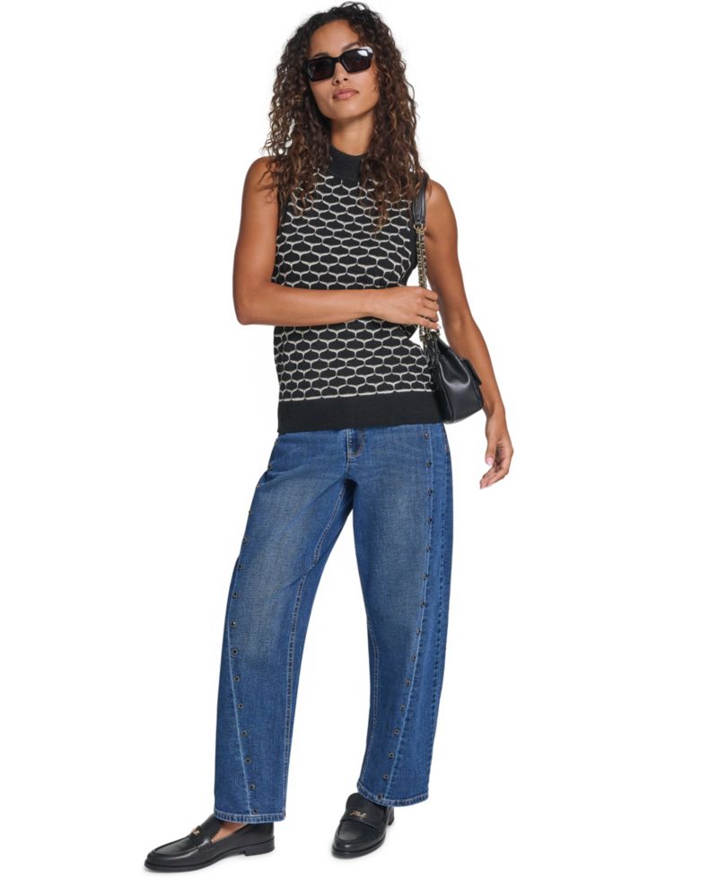 Women's Mock Neck Sleeveless Sweater