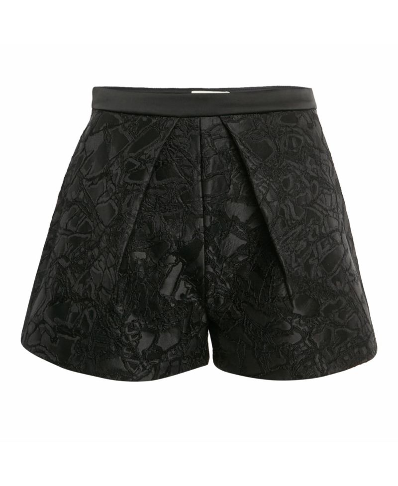 Women's Mid-Rise Jacquard Pleated Shorts, 7" Inseam