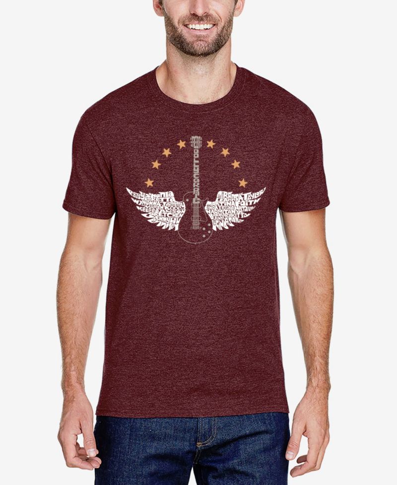 Men's Cotton/Poly Blend Word Art T-Shirt - Female Country Singers Guitar