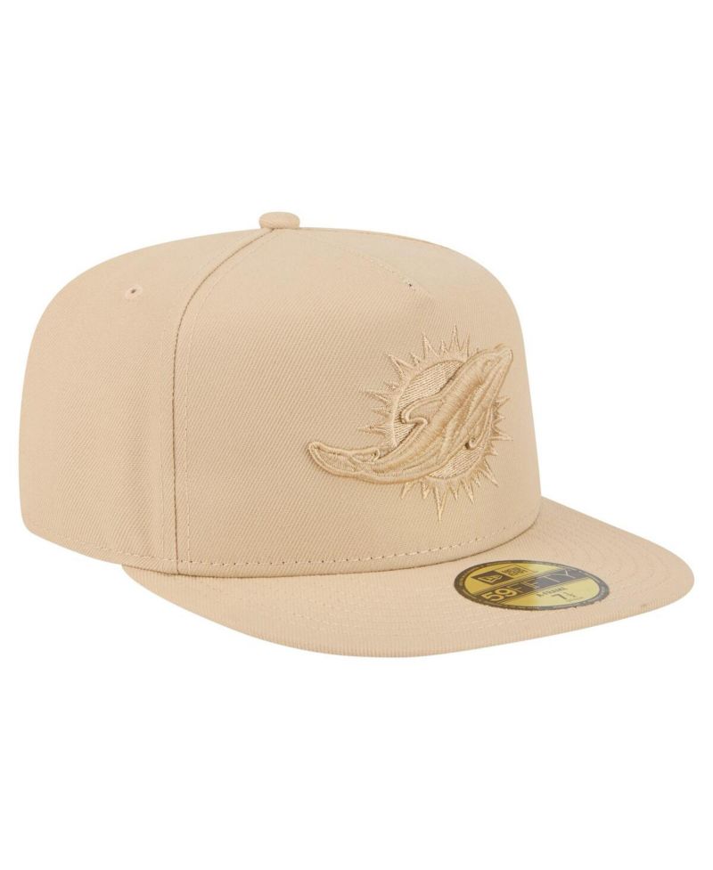 Men's Light Beige Miami Dolphins Color Pack A-Frame 59FIFTY Fitted Hat