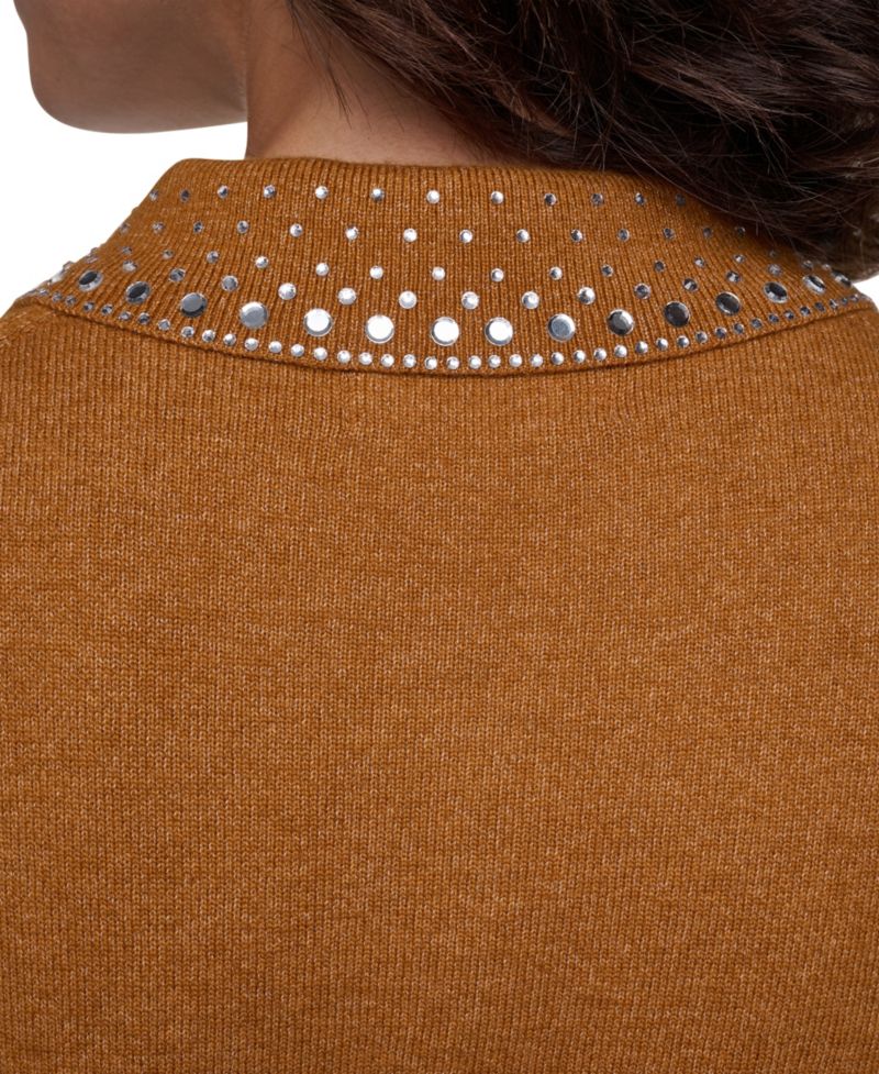 Women's Embellished Short-Sleeve Polo Shirt