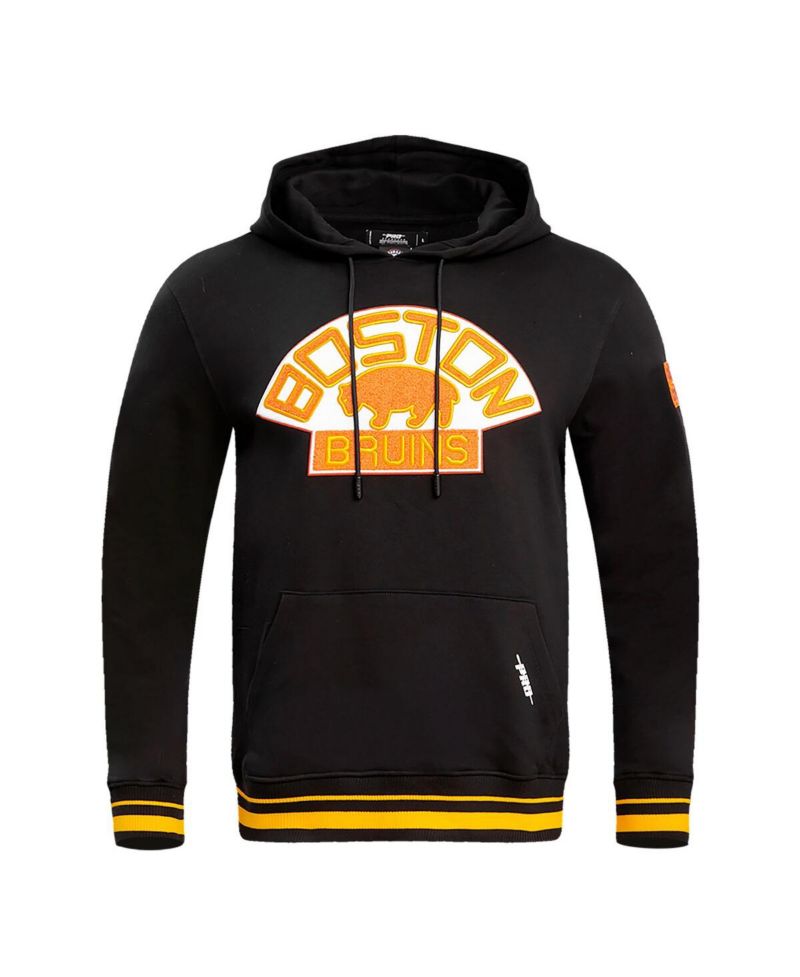 Men's Black Boston Bruins Retro Classic Fleece Pullover Hoodie