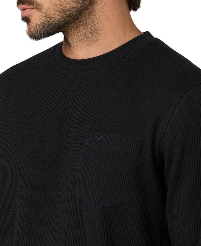 Men's Overland Thermal Waffle-Knit Long-Sleeve Crewneck Shirt