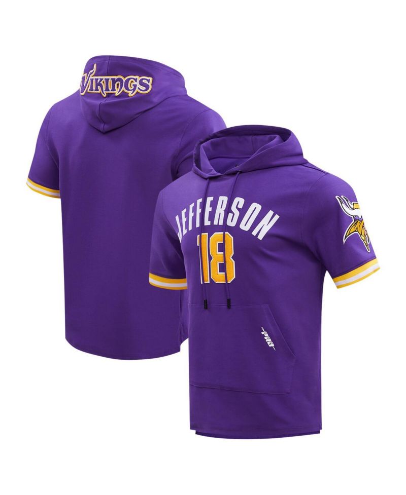 Men's Justin Jefferson Purple Minnesota Vikings Player Name & Number Hoodie T-Shirt