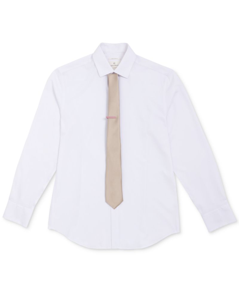 Men's Solid Tie & 1-1/2" Tie Bar Set