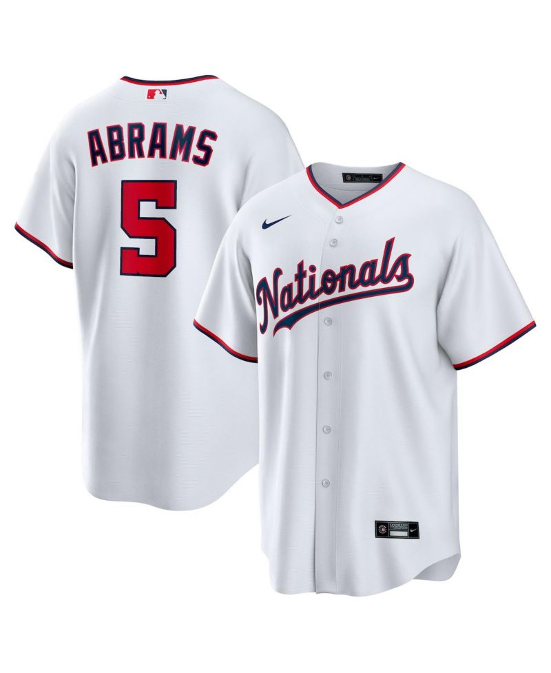 Big Boys and Girls CJ Abrams White Washington Nationals Home Replica Player Jersey