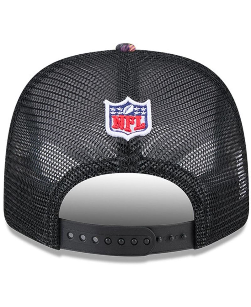 Men's Black Cleveland Browns 2024 NFL Crucial Catch Plaid 9SEVENTY Trucker Snapback Hat