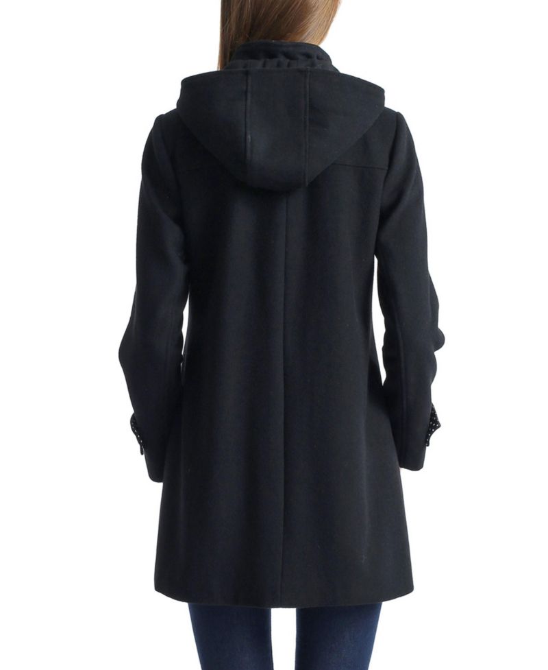 Maternity Wool-Blend Detachable Hood Duffle Coat