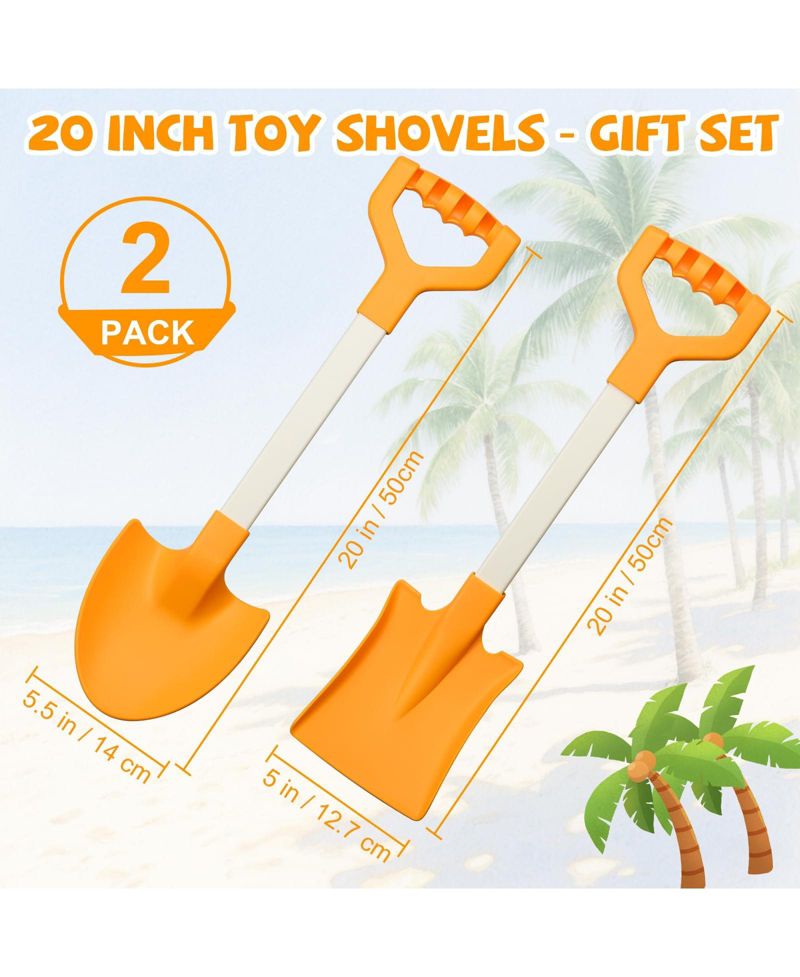 20-Inch Durable ABS Beach Shovels, 2-Piece Set