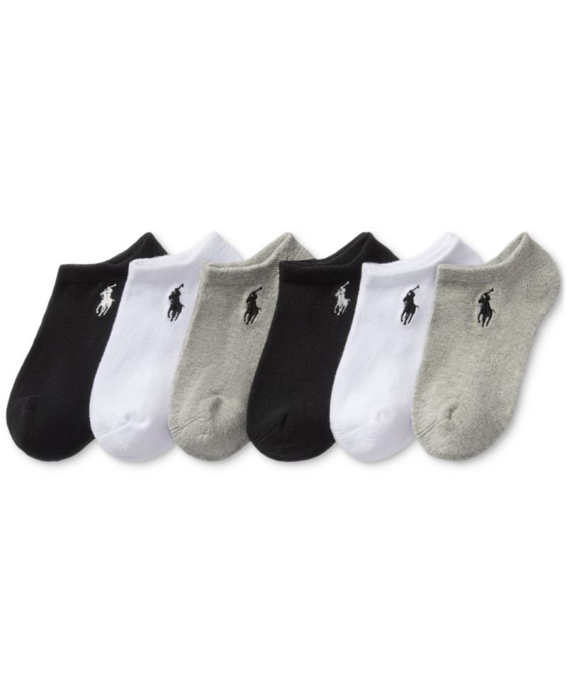 Little & Big Girls Performance Cushioned Solid Low-Cut Socks, 6-Pack
