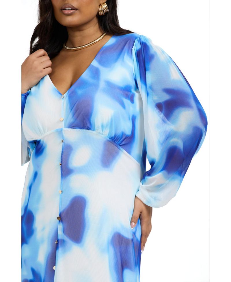 Women's Vibrant Tie Dye Midi Dress
