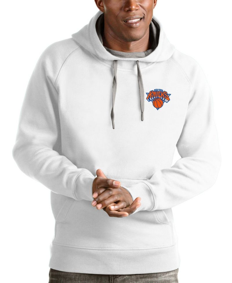 Men's White New York Knicks Victory Pullover Hoodie
