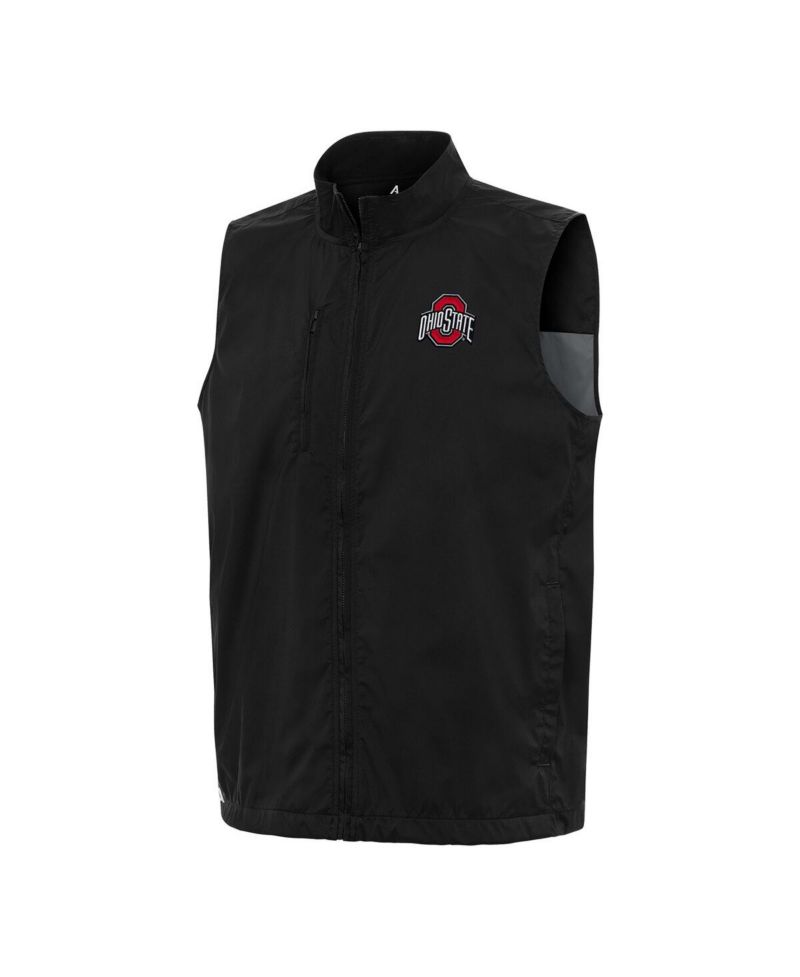 Men's Black Ohio State Buckeyes Brisk Full-Zip Vest
