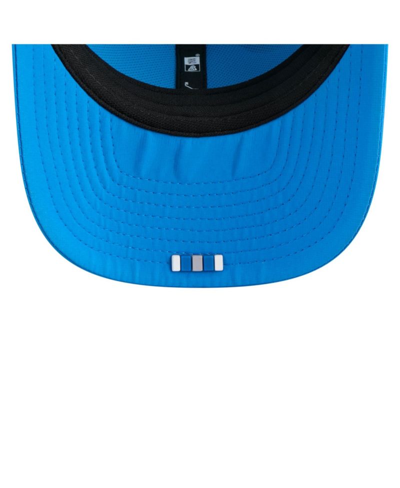 Men's Blue Detroit Lions 2025 Sideline Throwback 9SEVENTY Trucker Adjustable Hat