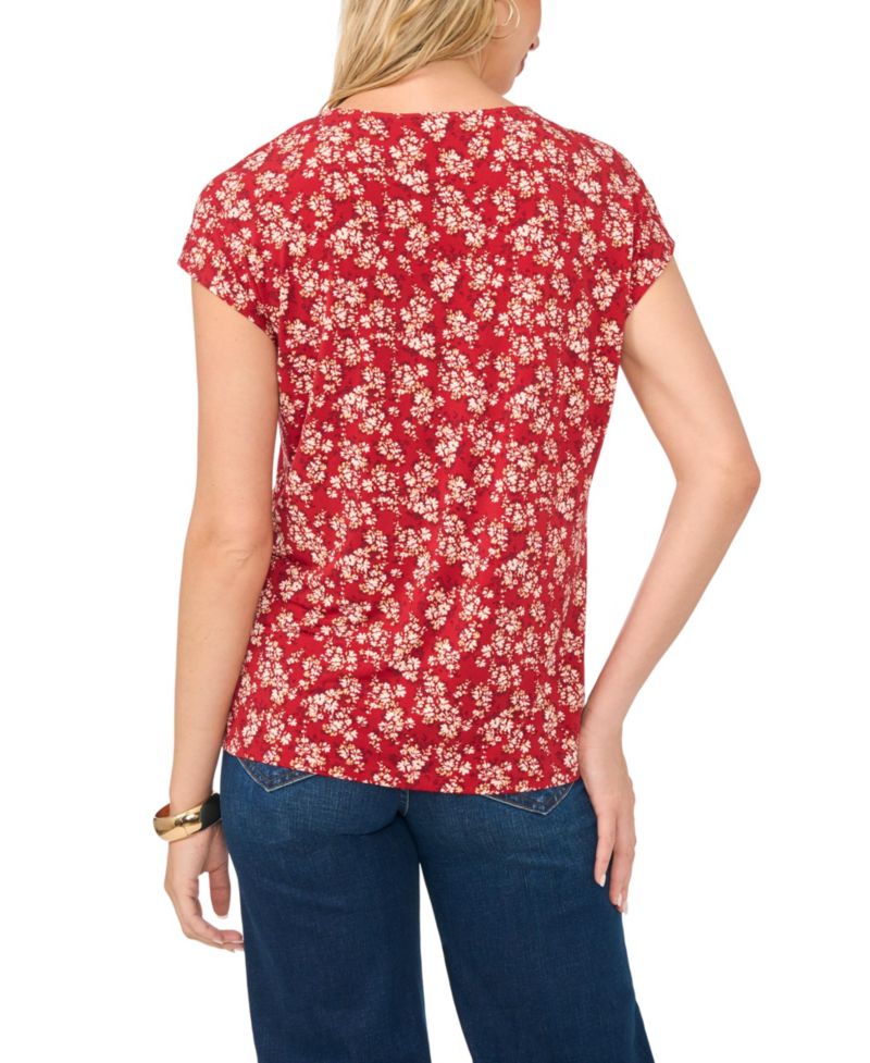 Women's Floral V-Neck Short-Sleeve T-Shirt