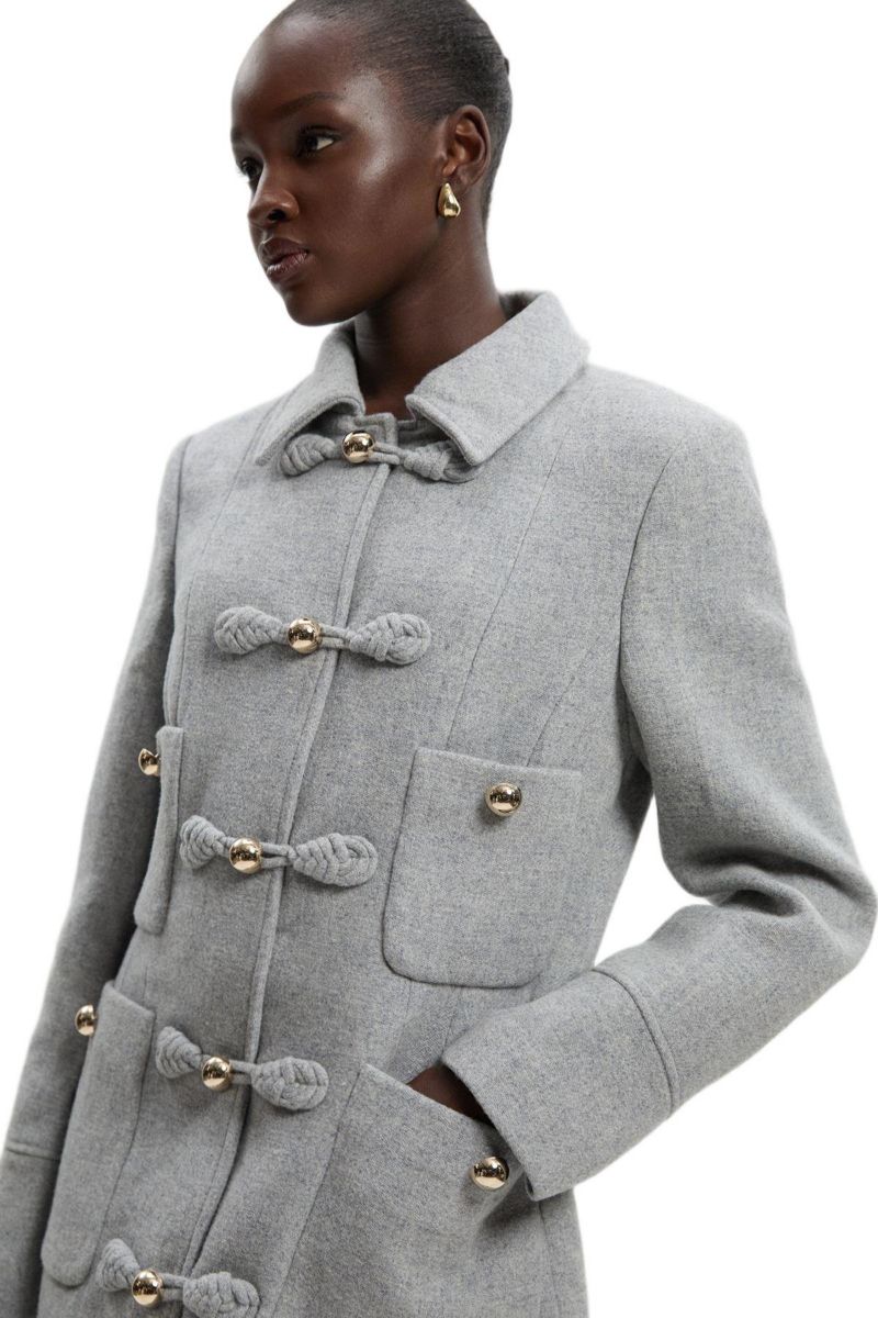Women's Sculpted Midi Knot-Front Occasion Coat