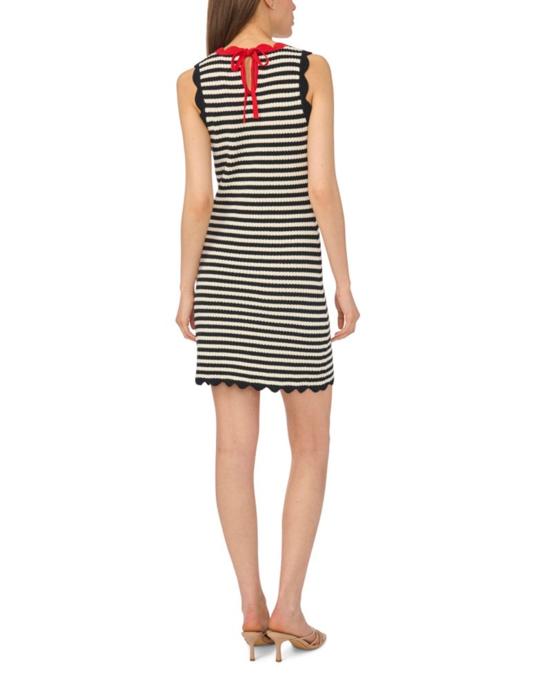 Women's Stripe Crewneck Sleeveless Mini Dress