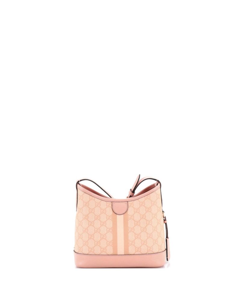 Small Ophidia Open Bucket Bag GG Coated Canvas with Leather