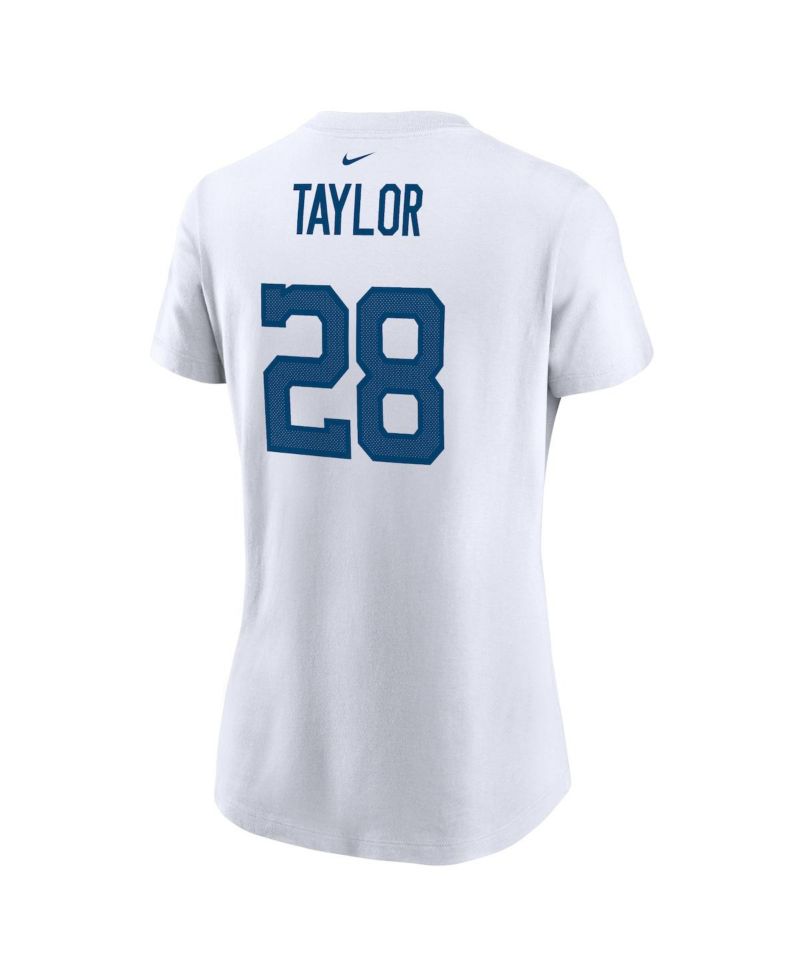 Women's Jonathan Taylor White Indianapolis Colts Player Name & Number T-shirt