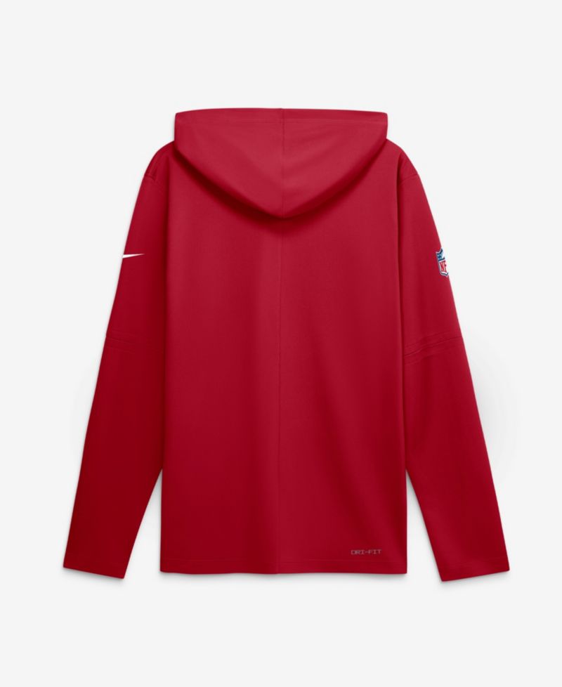 Men's Red Tampa Bay Buccaneers Sideline Game On Lightweight Long Sleeve Hooded Dri-FIT Top