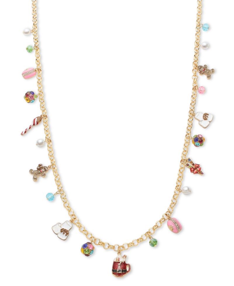 Gold-Tone Candy Charms Necklace, 30" + 3" extender