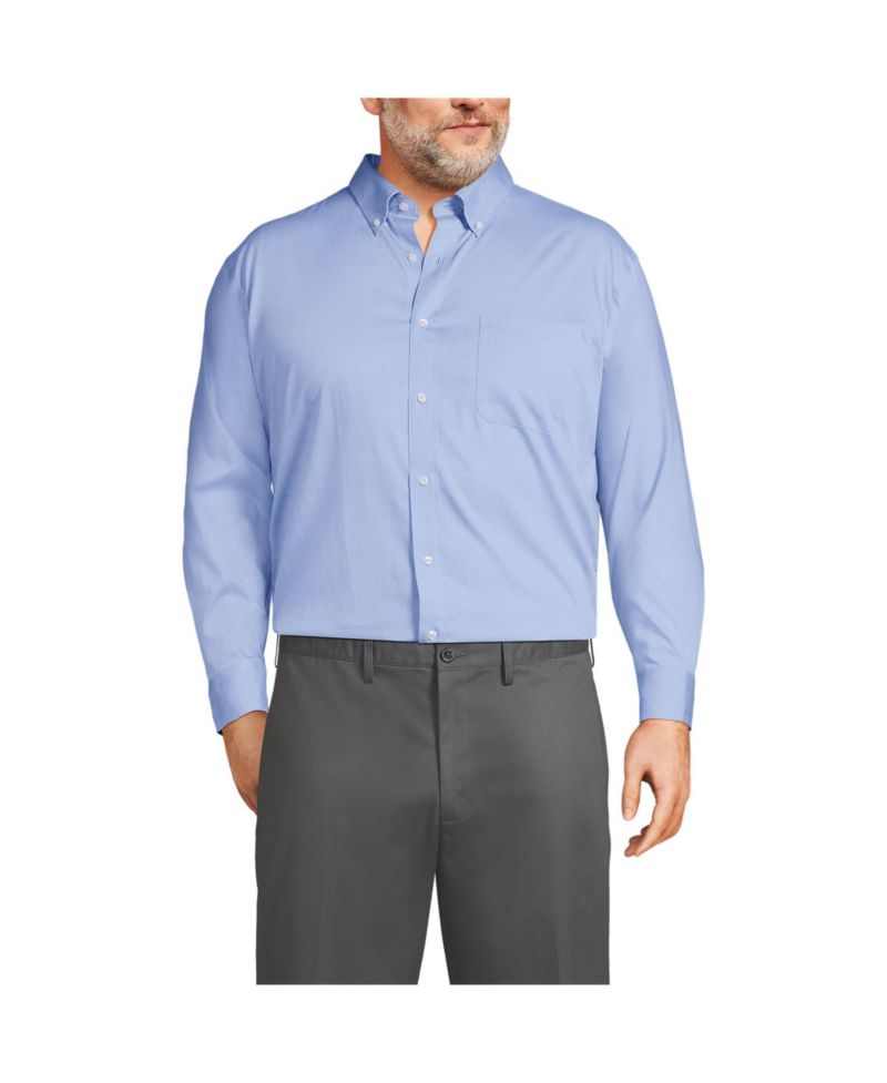Men's No Iron Supima Cotton Pinpoint Buttondown Collar Dress Shirt