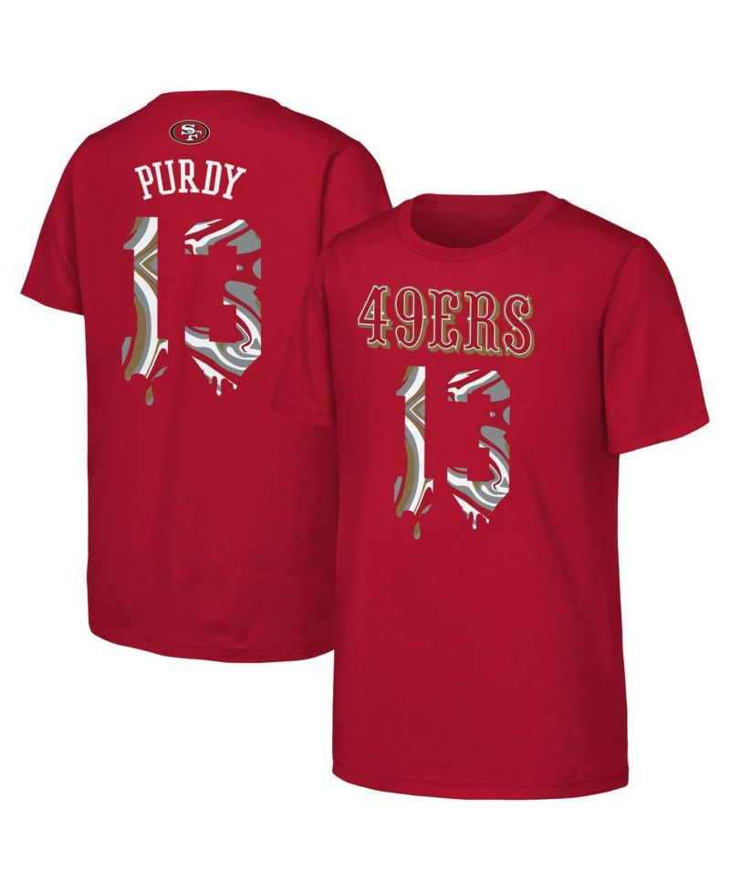 Big Boys and Girls Brock Purdy Scarlet San Francisco 49ers Mainliner Drip Player Name & Number T-Shirt