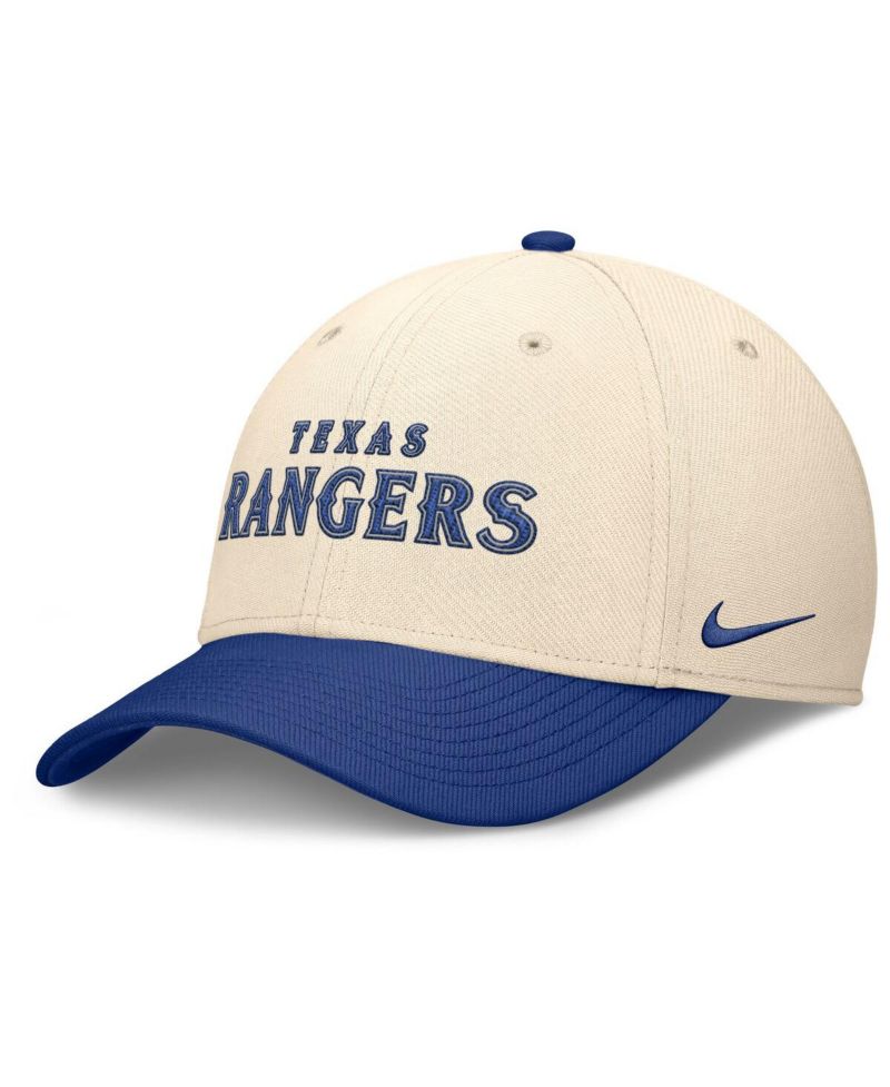 Men's Natural/Royal Texas Rangers Statement Rise Performance Flex Hat