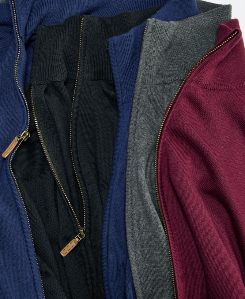 Men's Supima Cotton Full-Zip Sweater, Macy's Exclusive