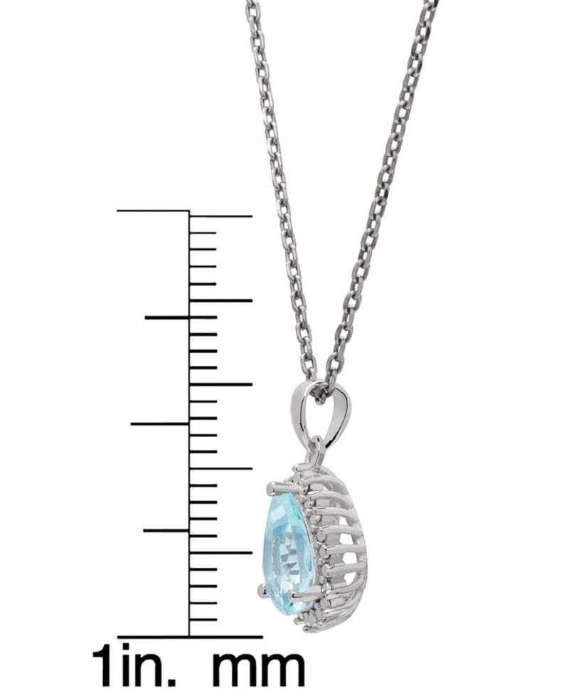 Simulated Gemstone Teardrop Pendant Necklace with Matching Stud Earrings, 2-Piece Set