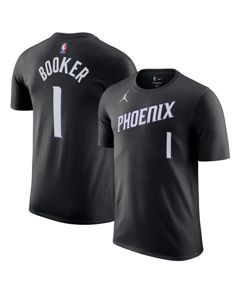 Men's and Women's Devin Booker Black Phoenix Suns Name & Number T-Shirt - Statement Edition