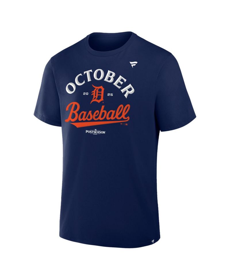Men's Navy Detroit Tigers 2025 MLB Postseason Locker Room T-Shirt