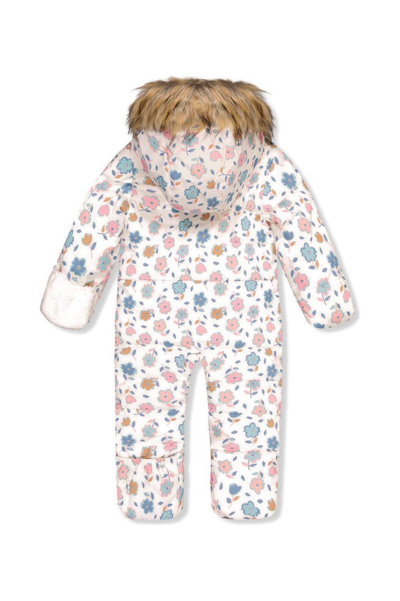 Baby Baby Girl 3M-24M Snug One Piece Snowsuit Adapted for Car Seats with Floral Print