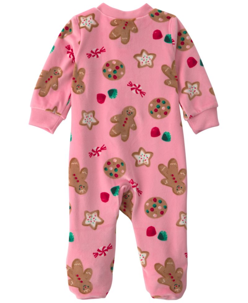 Baby Girls' Gingerbread Footed 2-Way Zip Sleep & Play Pajamas
