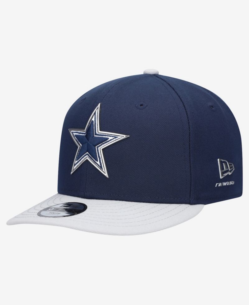 Big Boys and Girls Navy/Silver Dallas Cowboys 2026 NFL Draft Pre-Curved 9FIFTY Snapback Hat
