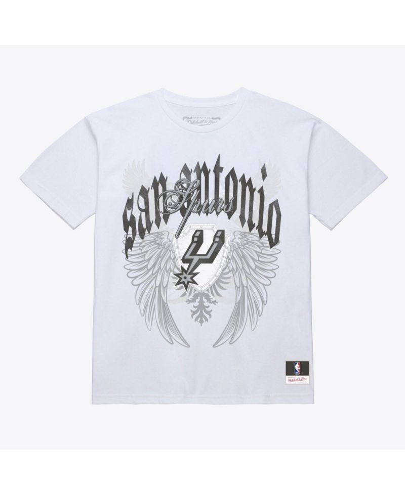 Men's Mitchell Ness White San Antonio Spurs Old English Classic T-Shirt