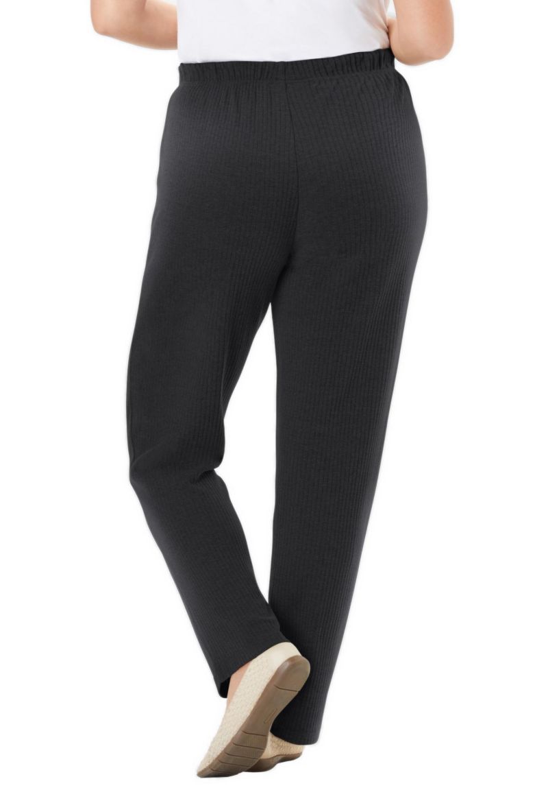 Women's Within Tall 7-Day Knit Ribbed Straight-Leg Pull-On Pants