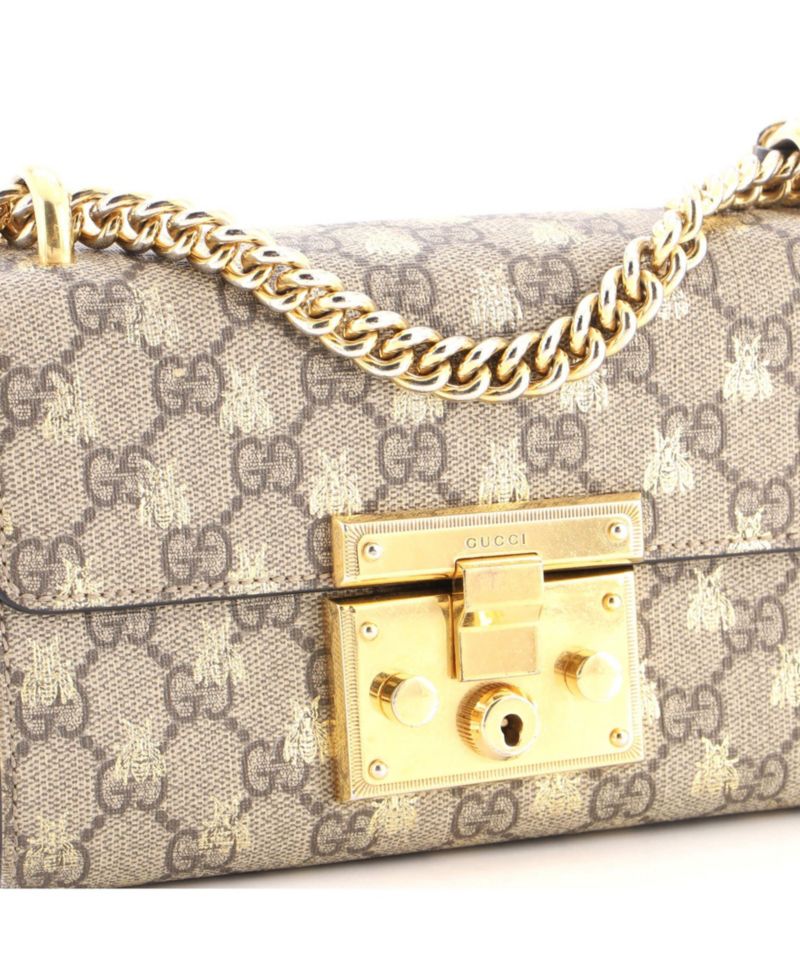Small Padlock Shoulder Bag Printed GG Coated Canvas